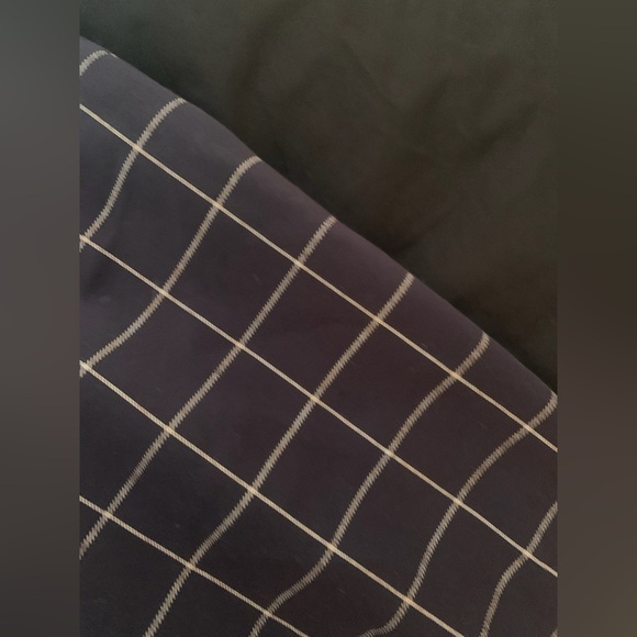 Ann Taylor Navy Blue Square-Pattern Lined Tailored Skirt Rayon Blend; Size 10 - Picture 2 of 8